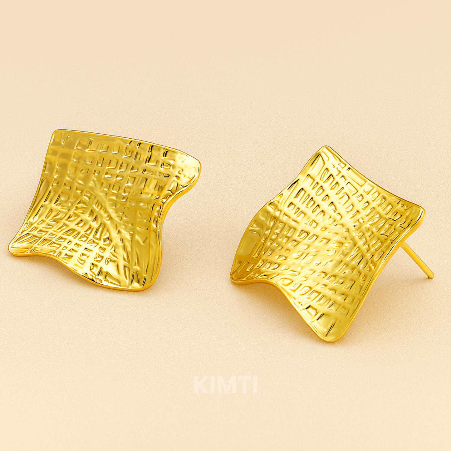18K Gold Plated Square Studs Earrings
