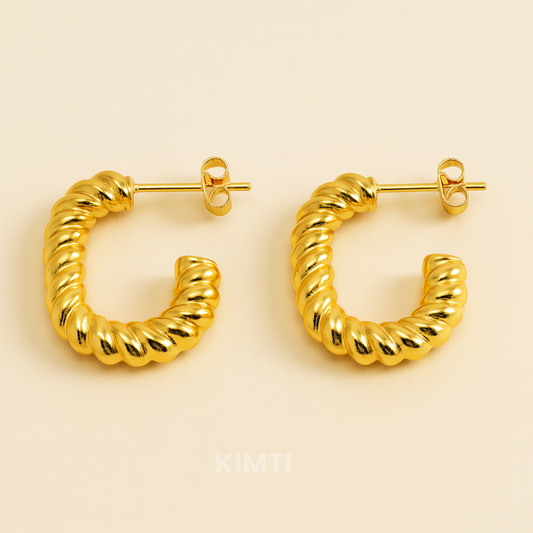 18K Gold Plated Mikaela Hoops Anti Tarnish Earring