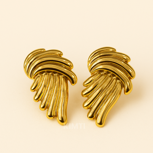 18k Gold Plated Gilded Stroke Earrings