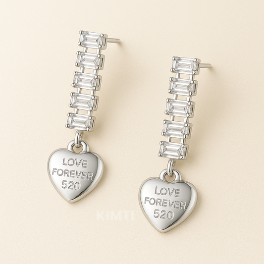 Eternal Spark Silver Heart Earrings