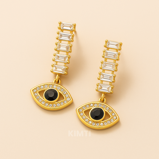 Protective Evil Eye Charm Dangles Earring