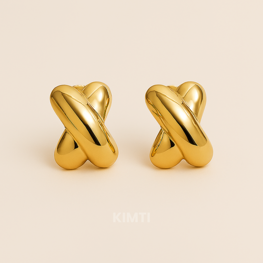 18k Gold Plated Sculpted Shine Earring