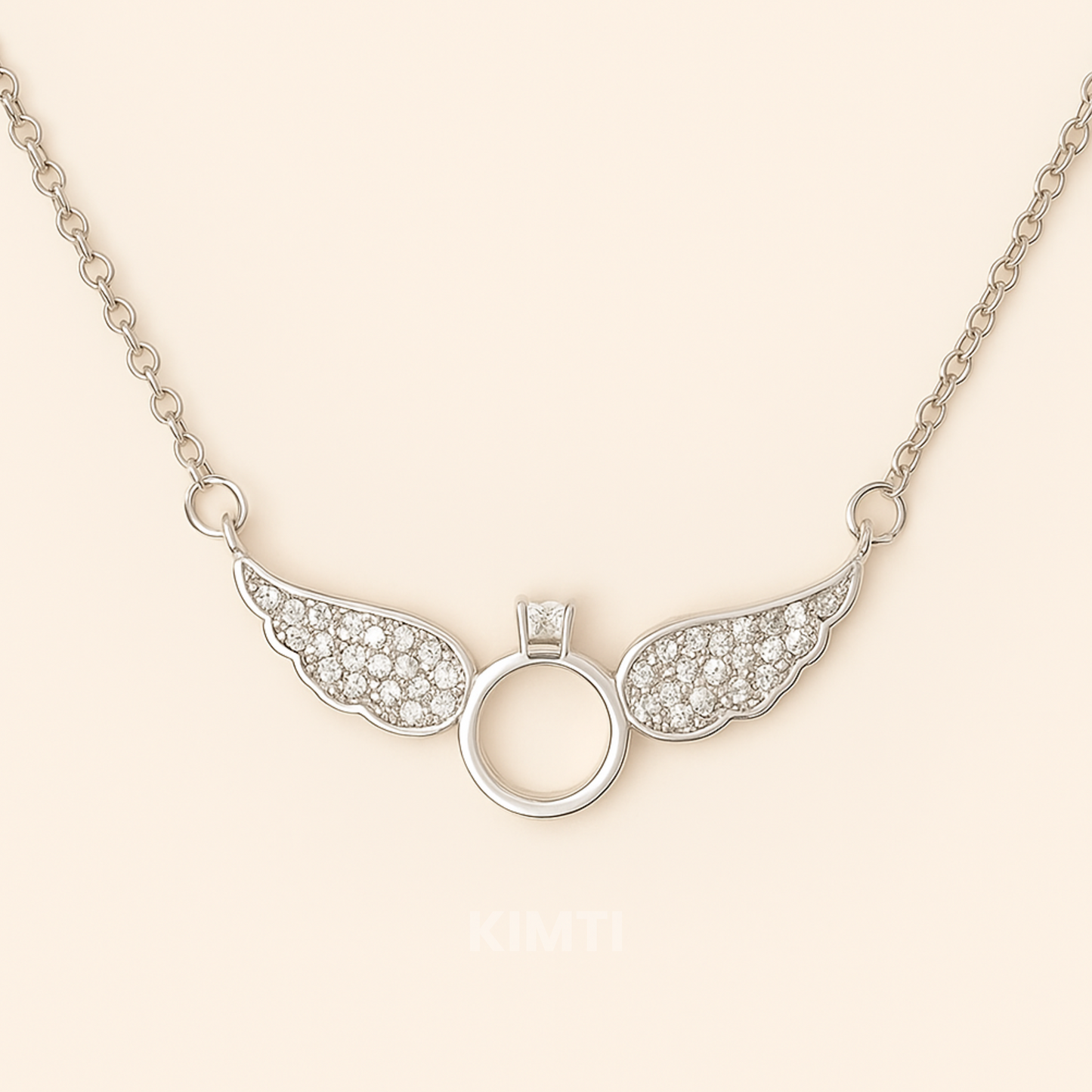 Anti Tarnish Silver Angel Wings Necklace
