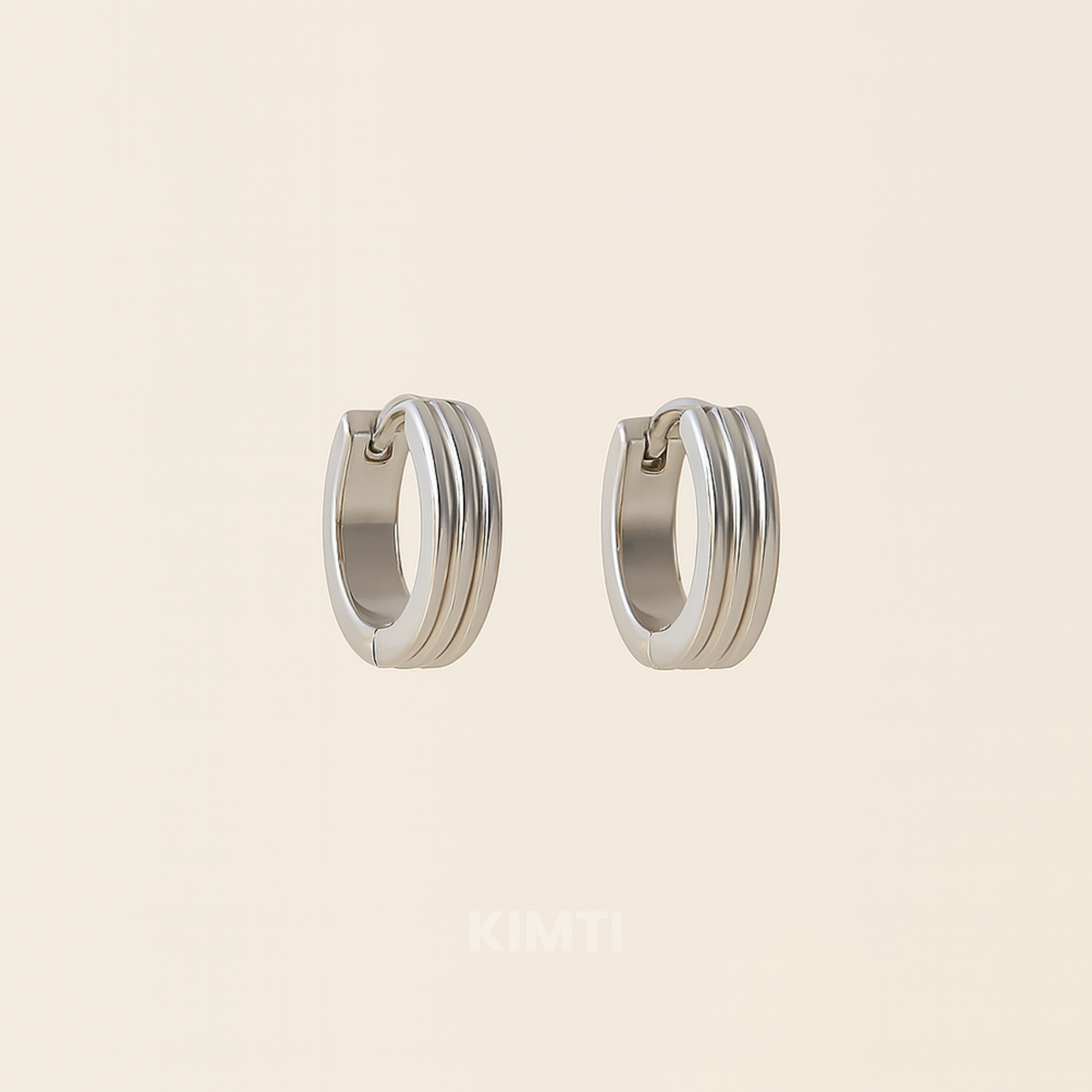 Men-Silver Gilt Edge Earring
