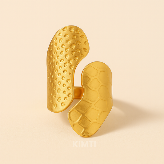 18k Gold Plated Dual Textured Ring