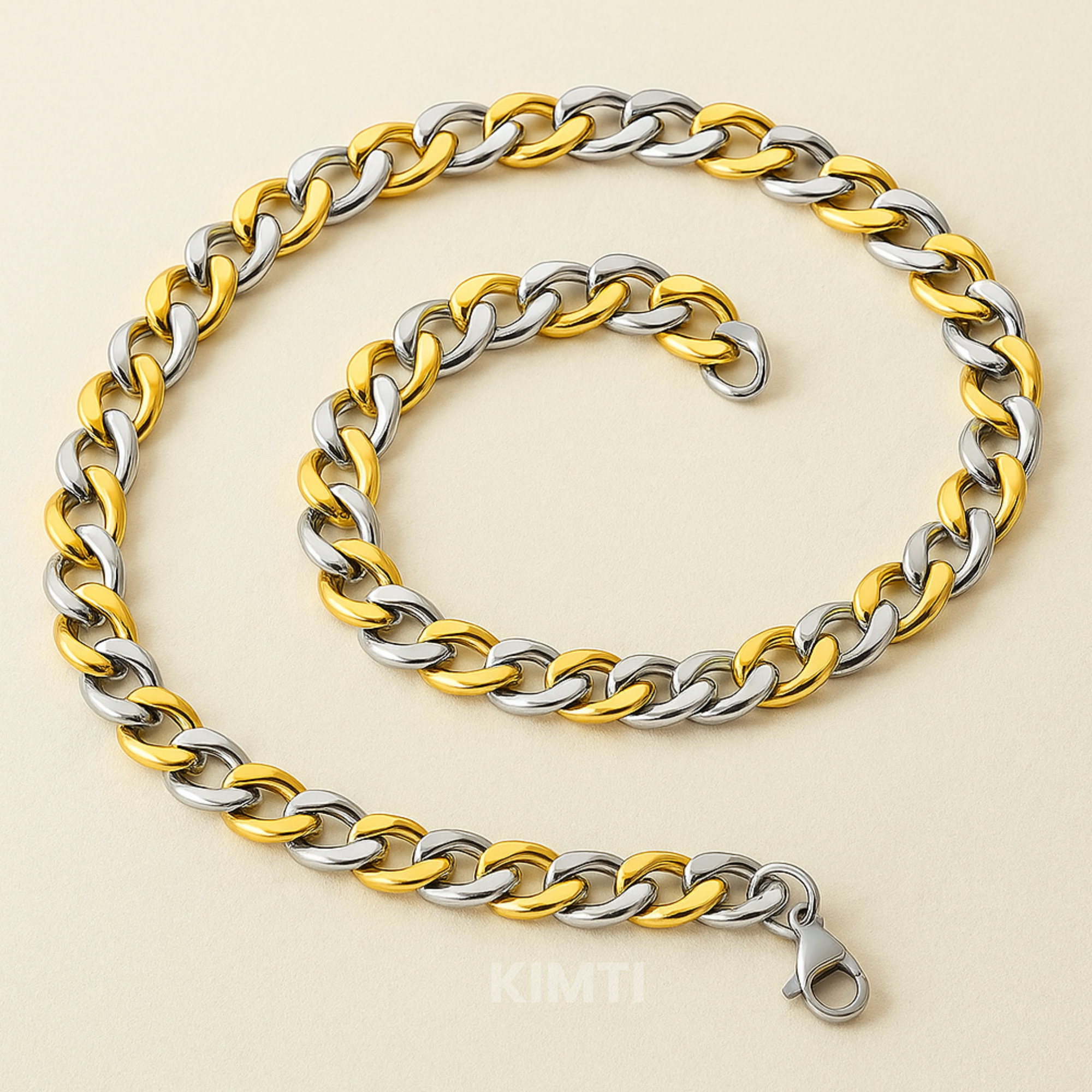 Men-Gold Duo Tone Stainless Steel 
