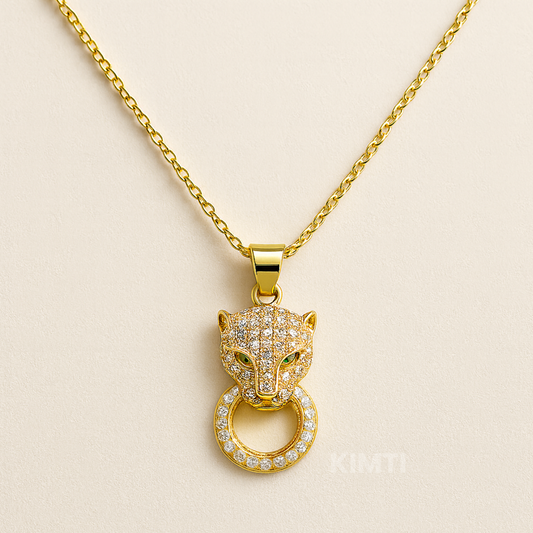 Gold Panther Collar Acero Inoxidable Necklace