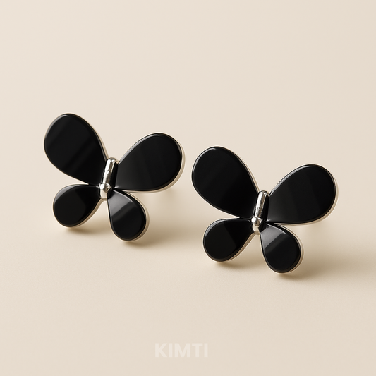 Heirloom Petals Black Earring