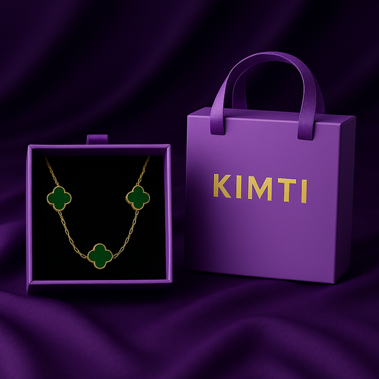 18k Gold Plated Green Clover Necklace