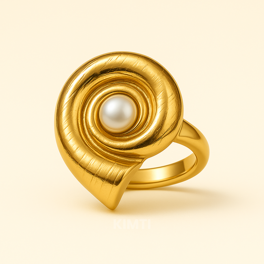 18k Gold Plated Seashell Anti Tarnish Ring