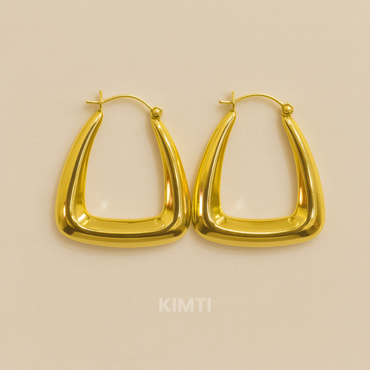 18k Gold Plated Gleam Frames Hoops Earring
