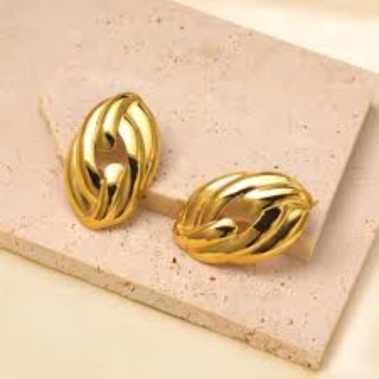 18K Gold Plated Chunky Knot Earrings
