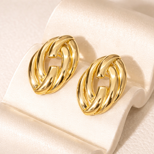 18K Gold Plated Chunky Knot Earrings