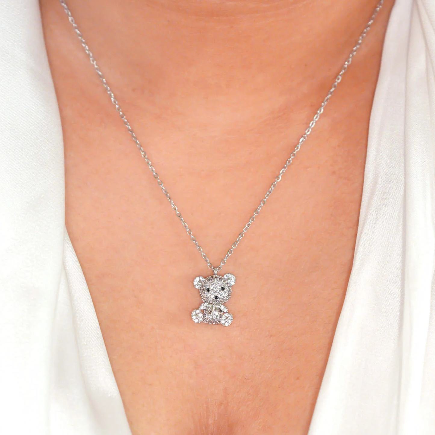 Sweetheart Teddy Pendant Necklace