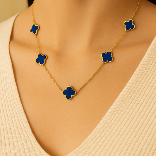 18k Gold Plated Opulent Bloom Clover Anti Tarnish Necklace