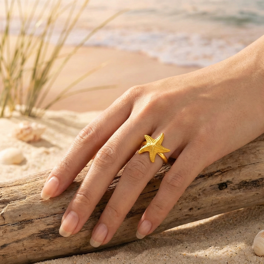 18k Gold Plated Mermaid’s Star Ring