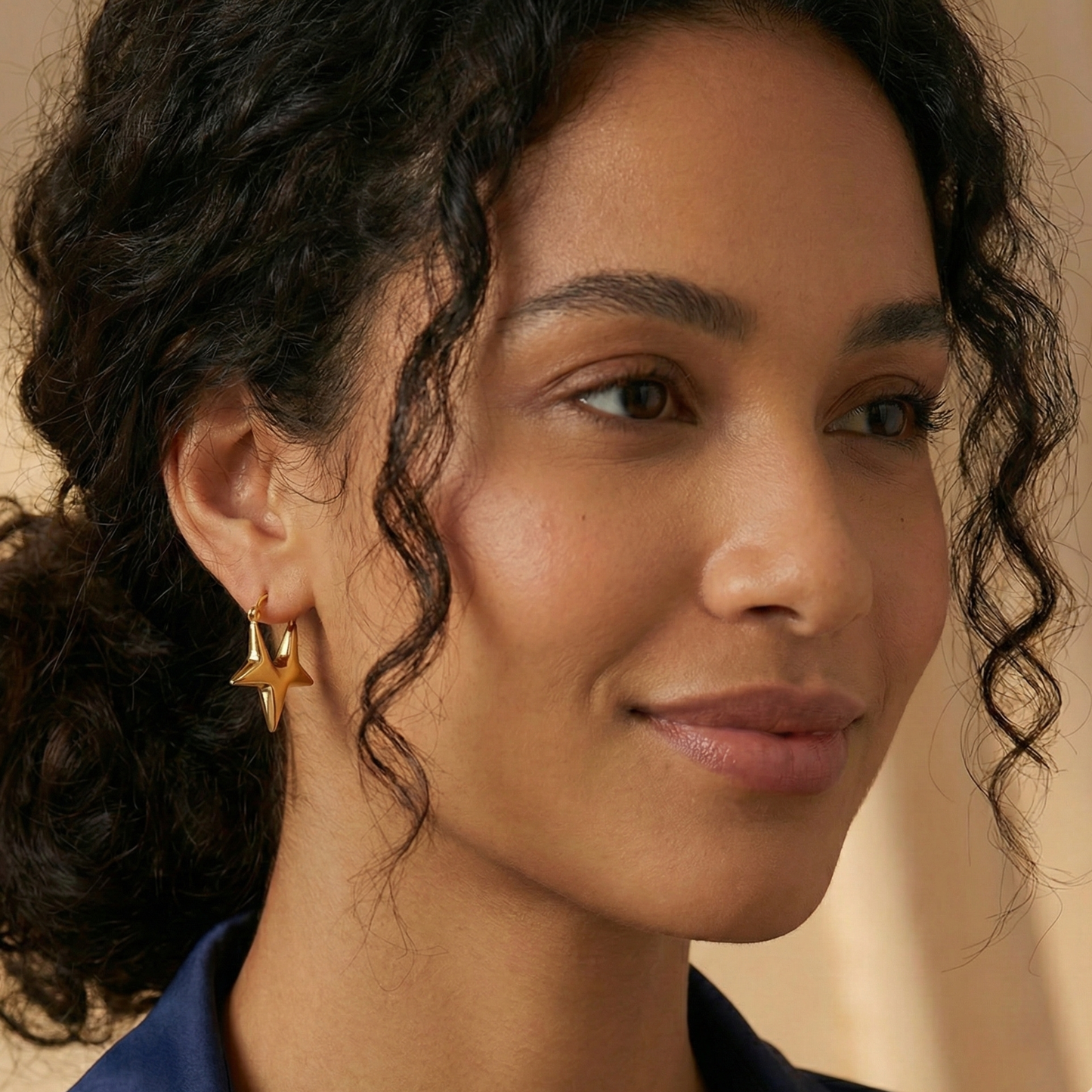 18K Gold Plated Comet Hoops Anti Tarnish Earring