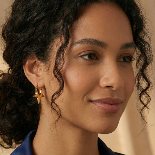 18K Gold Plated Comet Hoops Anti Tarnish Earring