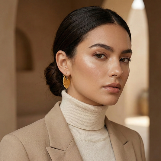 18K Gold Plated Heart Hoops Anti Tarnish Earring