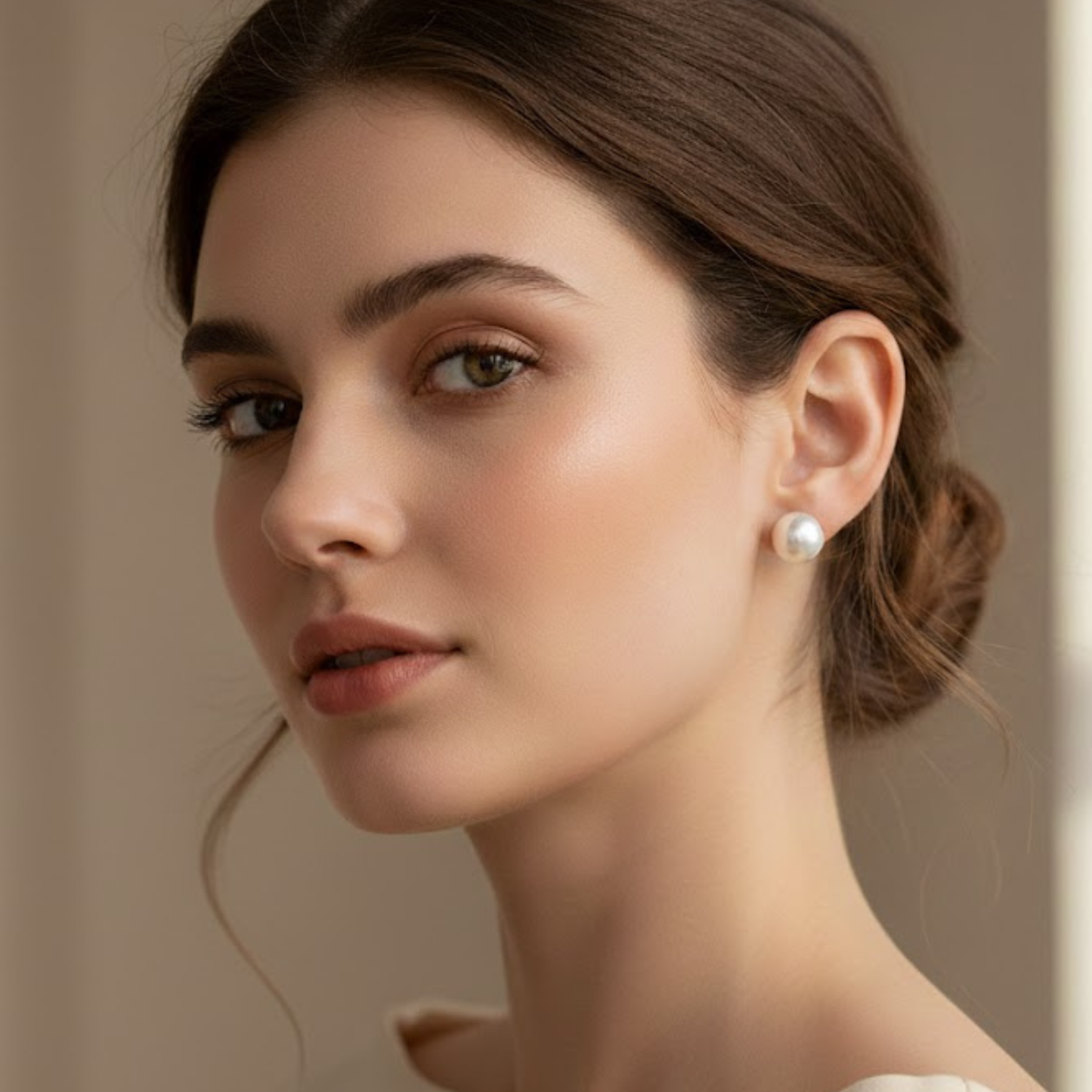 White Pearl Studs Earring