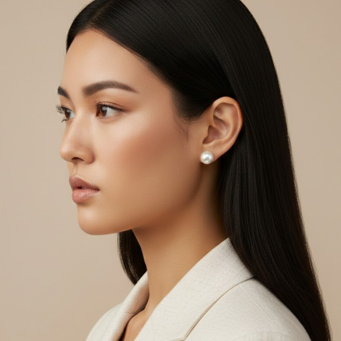 White Pearl Studs Earring