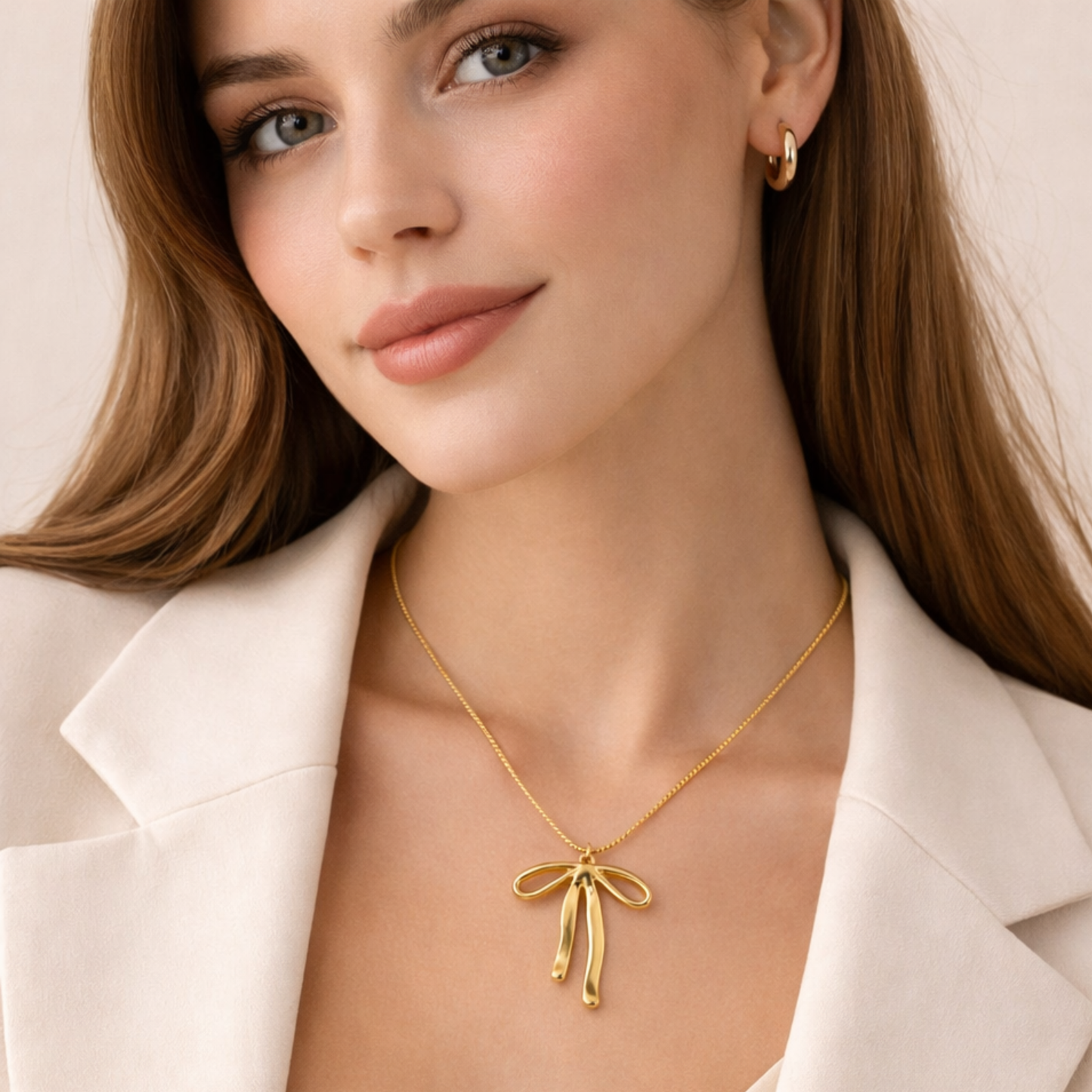 18k Gold Plated Bliss Bow Anti Tarnish Necklace