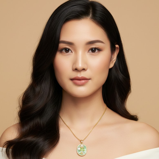 18k Gold Plated Pearl Floral necklace