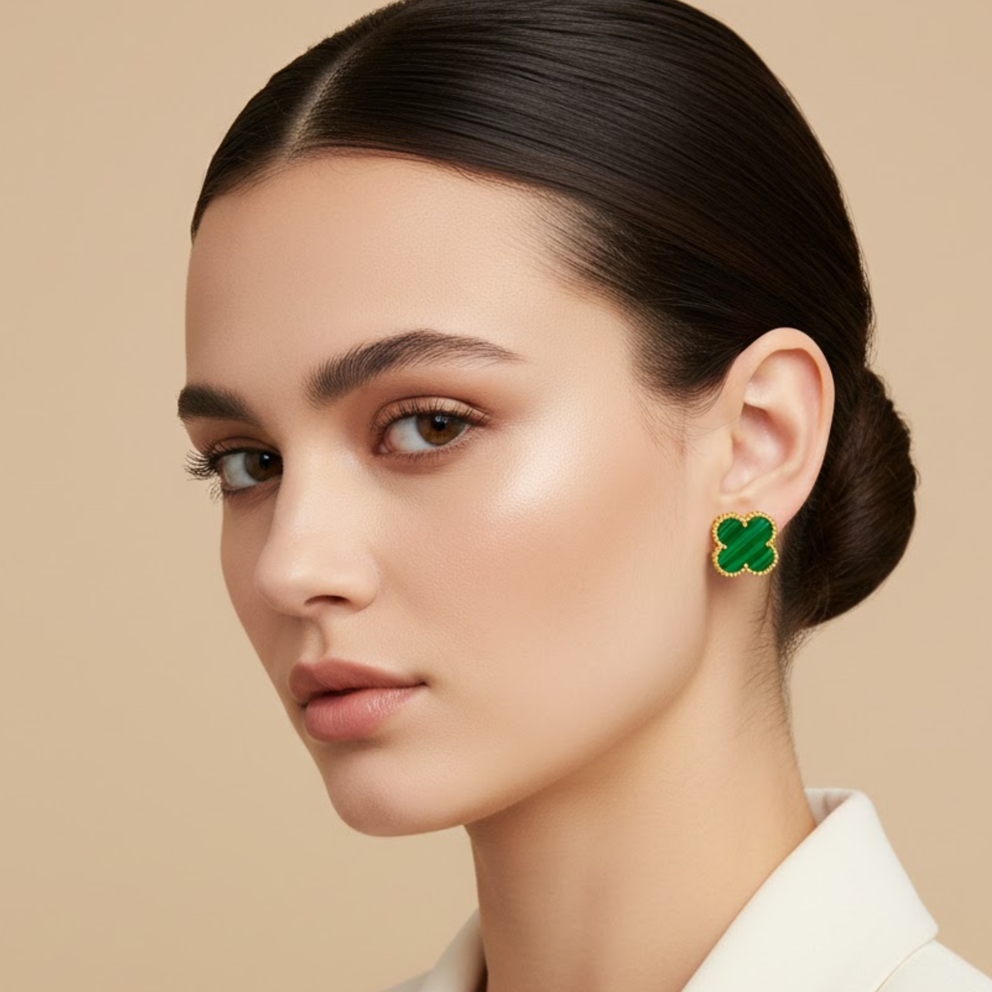 Green Clover Anti Tarnish Stud Earring