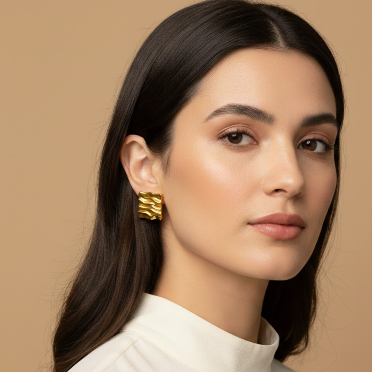18k Gold plated Aqua Drops Anti Tarnish Earring