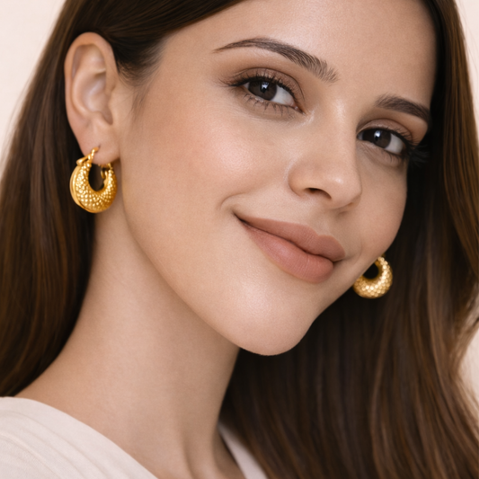 18k gold plated Anti Tarnish Hoop Earring