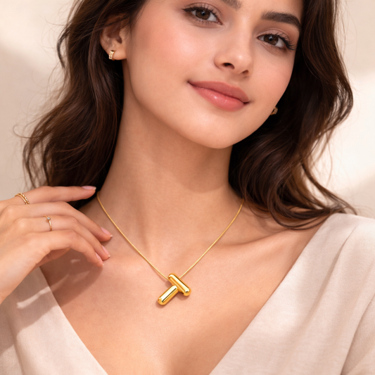 Initials Letter "T" Anti Tarnish Necklace