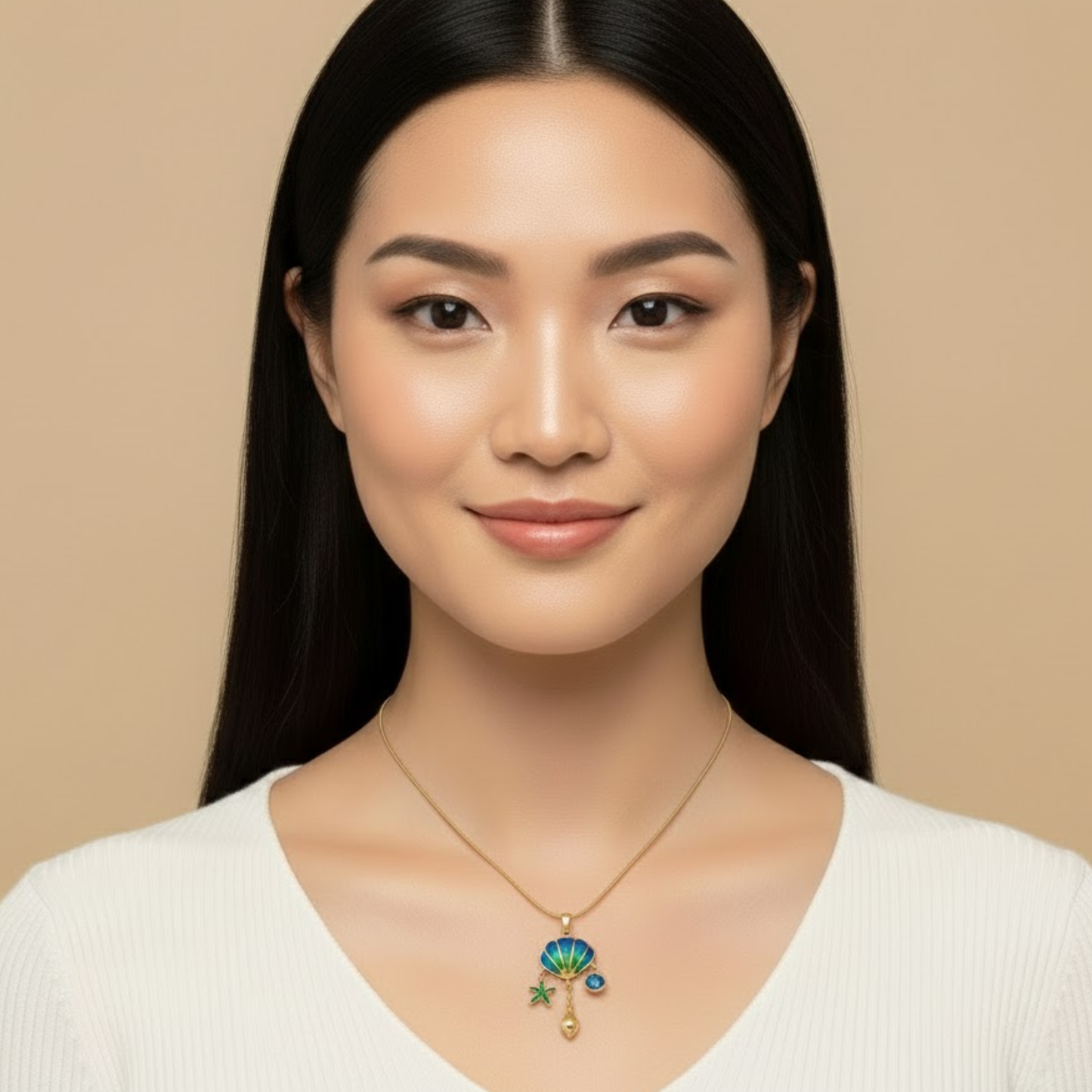 18k Gold Plated Seashell Beach Necklace
