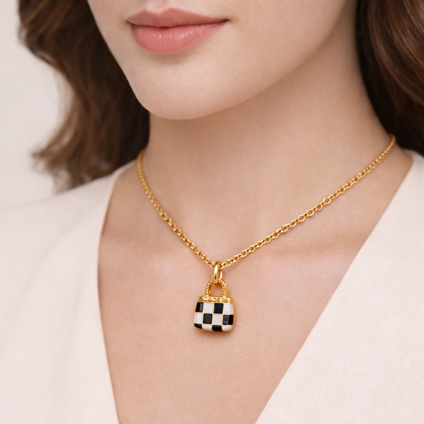 18K Gold Plated Handbag Pendant Necklace