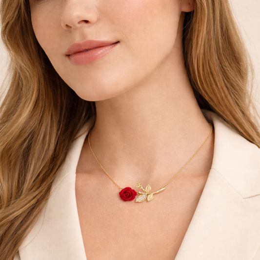 18K Gold Plated Rosette of Love Necklace