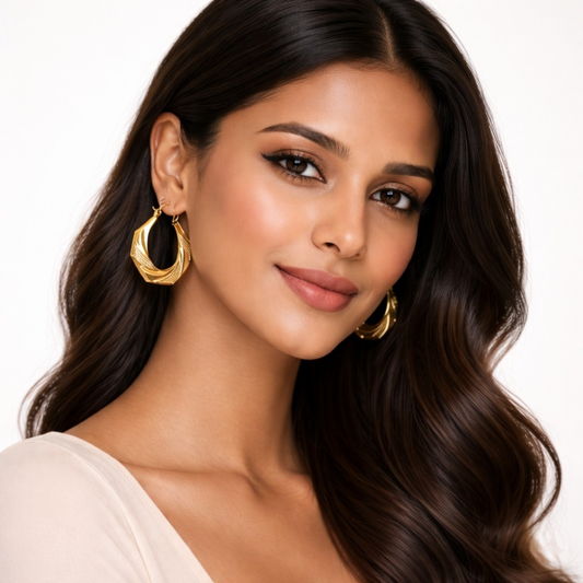 18k gold plated Solaris Hoops earring
