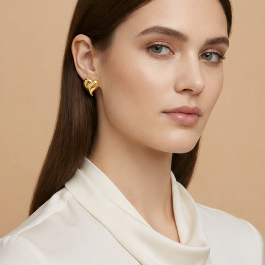 18k gold plated Liquid Gold Heart earring