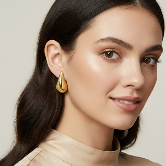 18K Gold Plated Tear Drop Earring