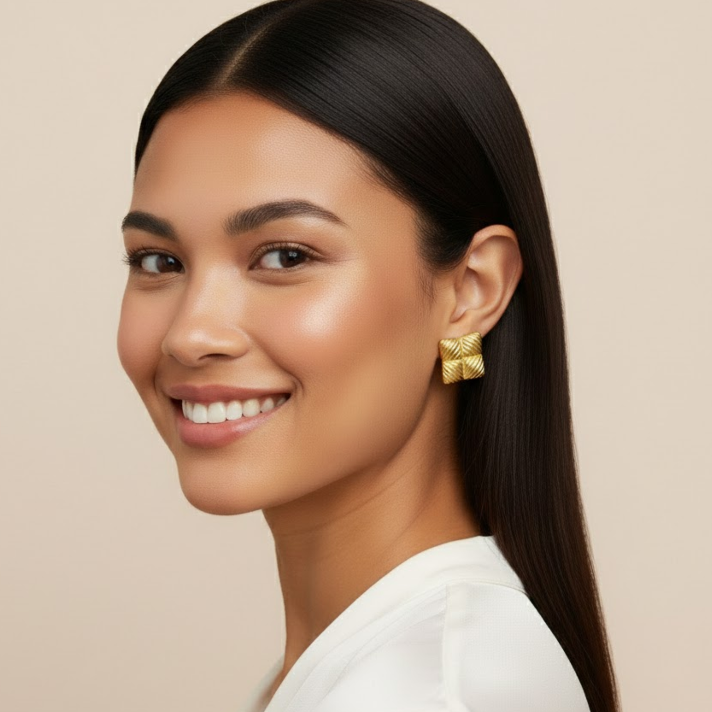 18k gold plated Luxe Pillow earring