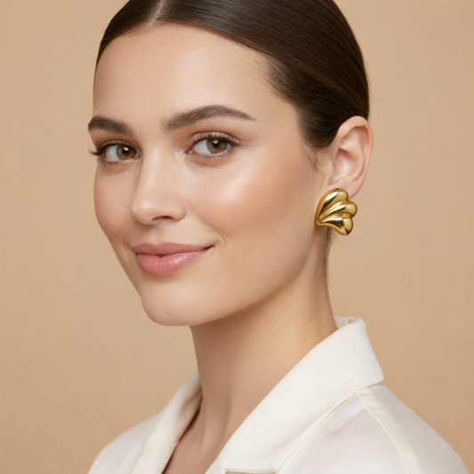 18K Gold Plated Lustre Wave Earrings