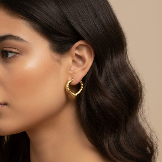 18K Gold Plated Premium Gold Finish Hoop Earrings