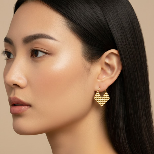 18k gold plated Textured Treasure Earrings
