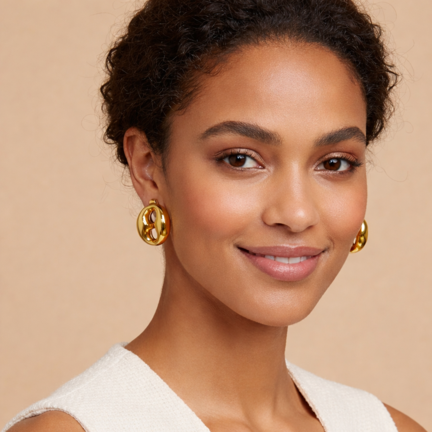 18K Gold Plated Lumi Loop Gold Earring