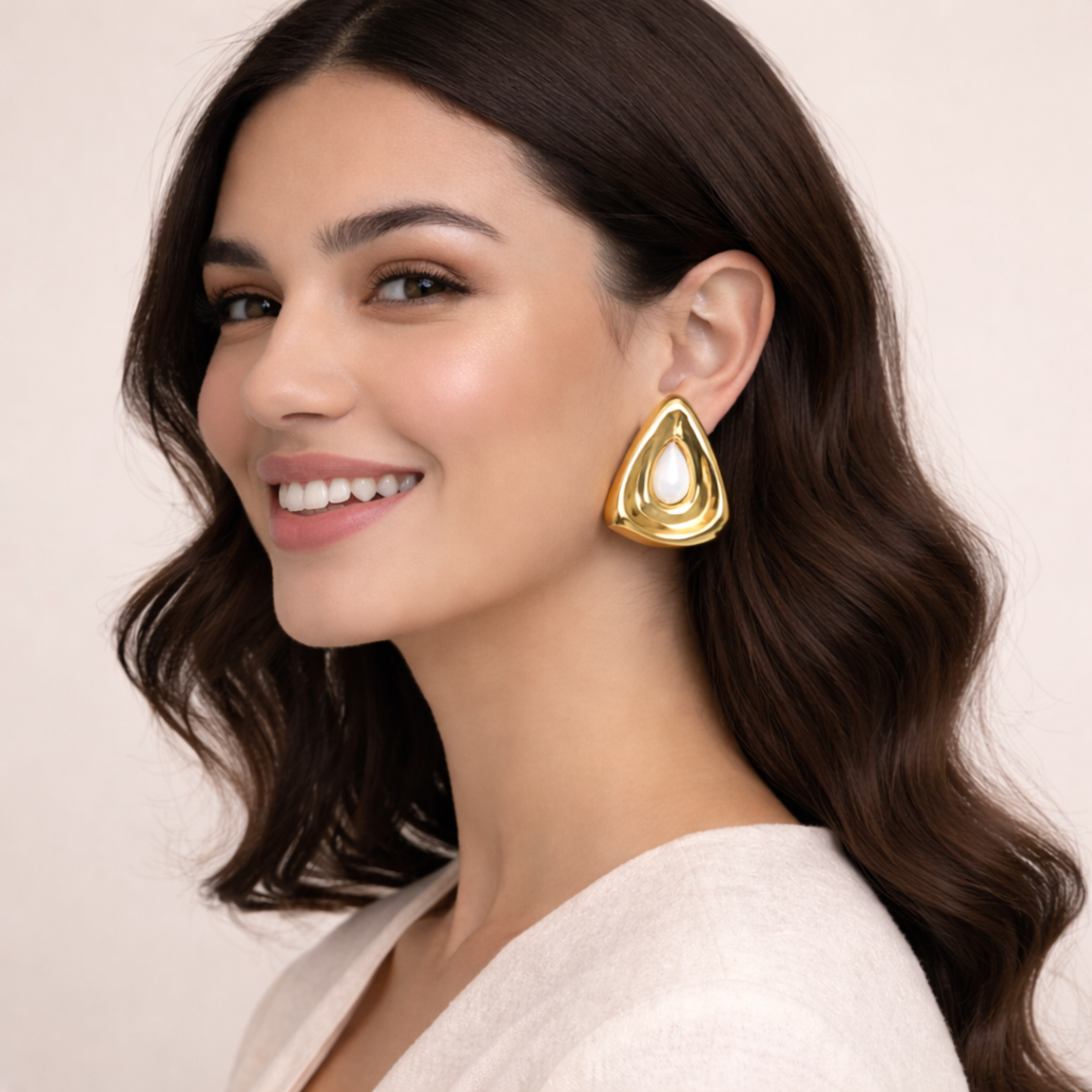 18K Gold Plated Abstract Chunky Stud Earrings