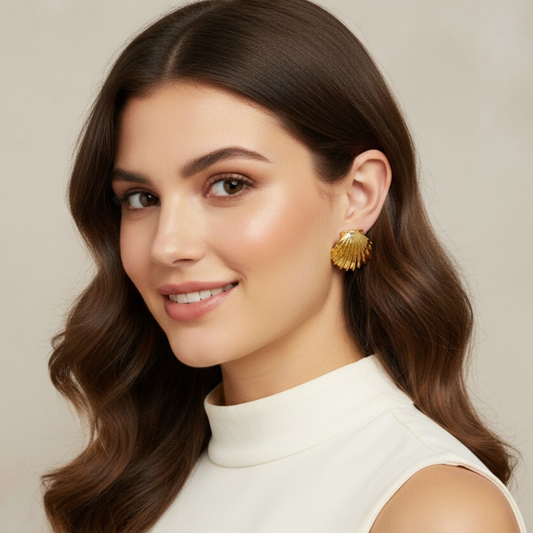 18k Gold Plated shell Shape Anti Tranish Earring