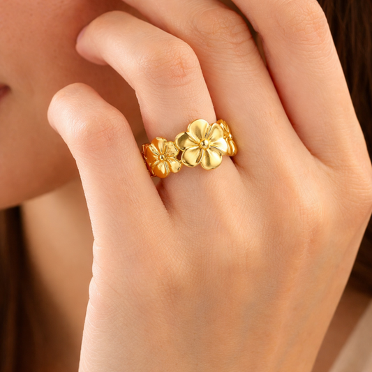 18k Gold Plated Flower Ring