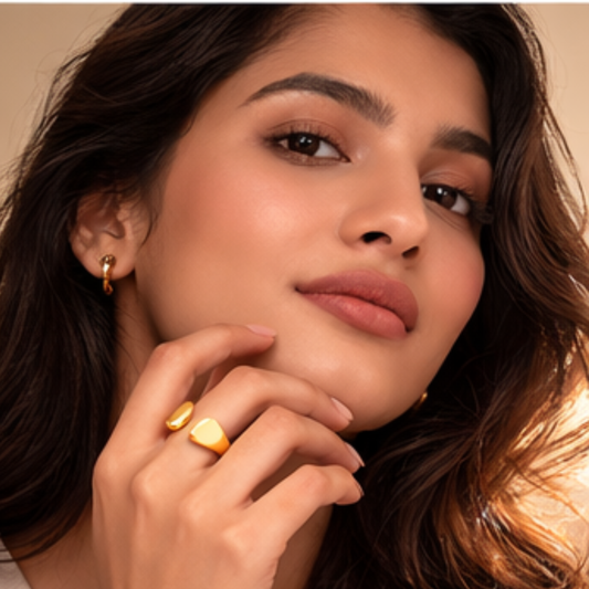 18k Gold Plated Uneven Adjustable Ring