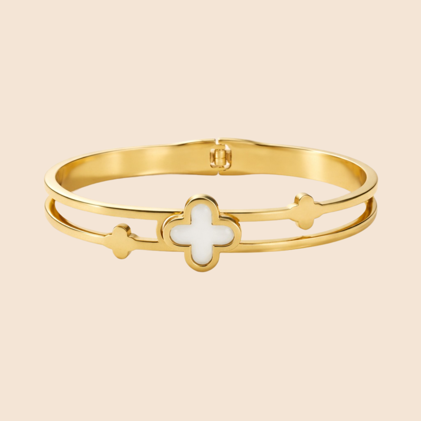18K Gold Plated Luna Clover Elegance Bracelat