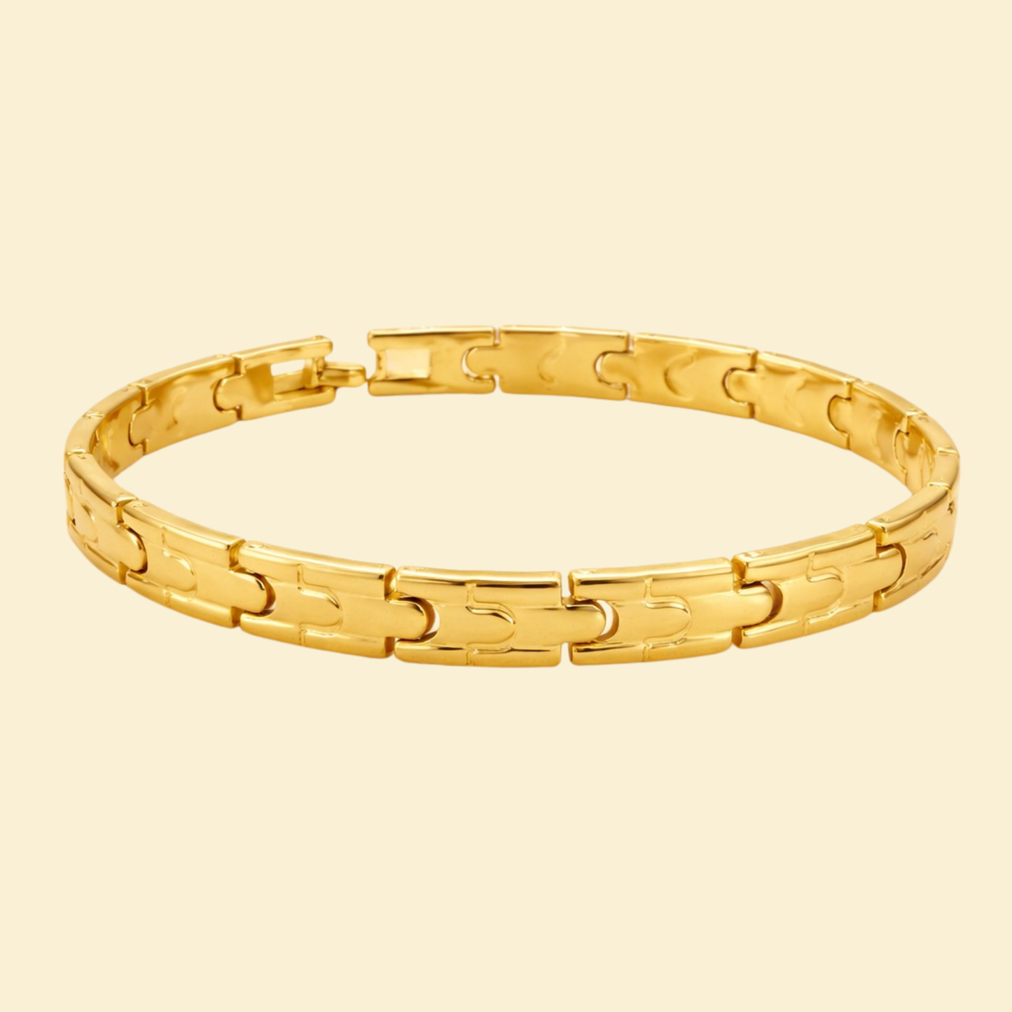 Men-18K Gold Plated Zenith Interlock Bracelet