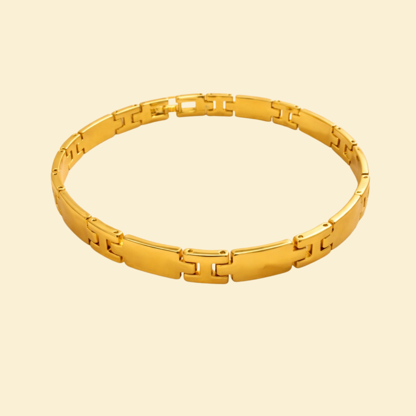 Men-18K Gold Plated Aurex H-Link Bracelet