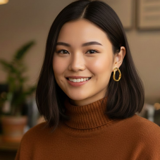 18K Gold Plated Modern Sculpt Hoops